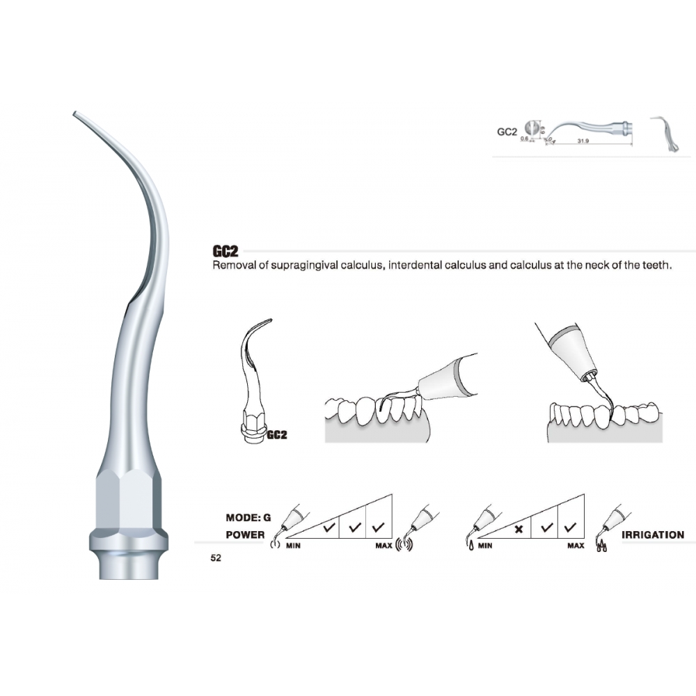GC2 Kavo PiezoLux Compatible Scaler Tip