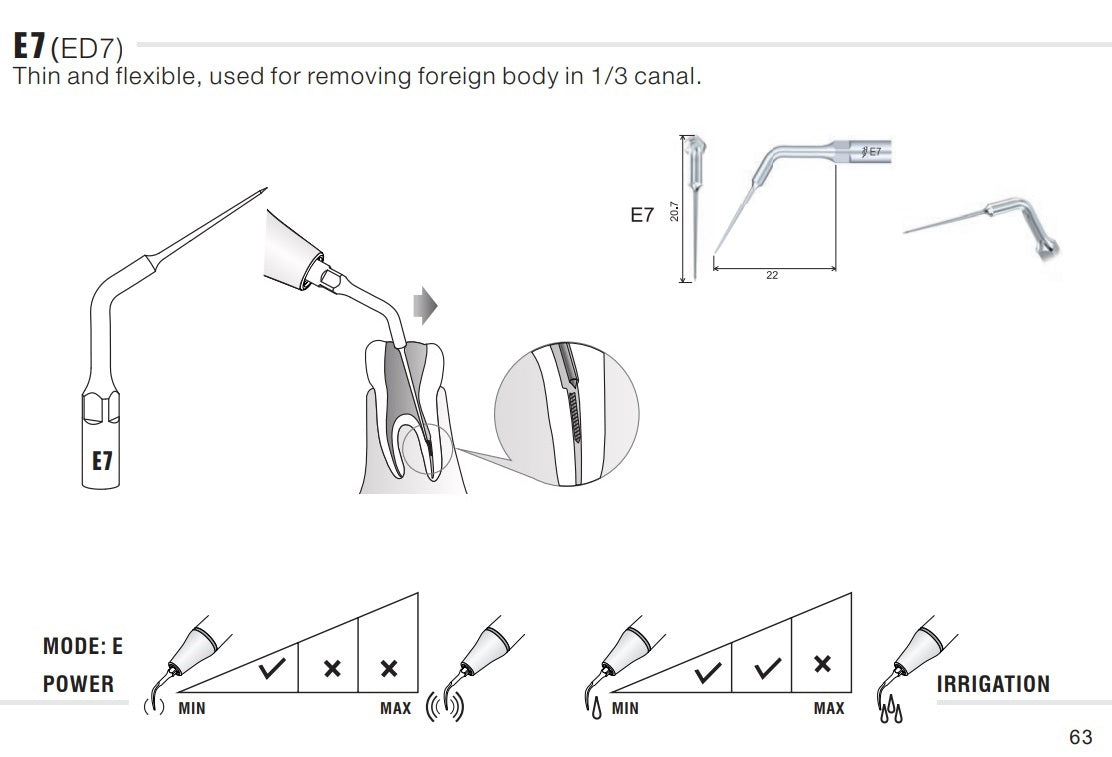 E7 & ED7 Endo Tip - Woodpecker / EMS / DTE / Satelec / NSK compatible