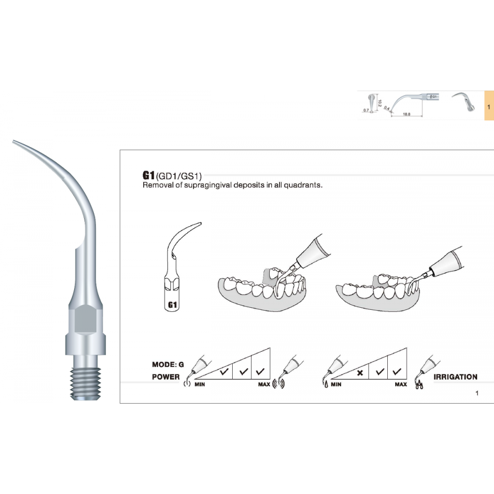 GS1 Sirona Ultrasonic Scaler Compatible Tip