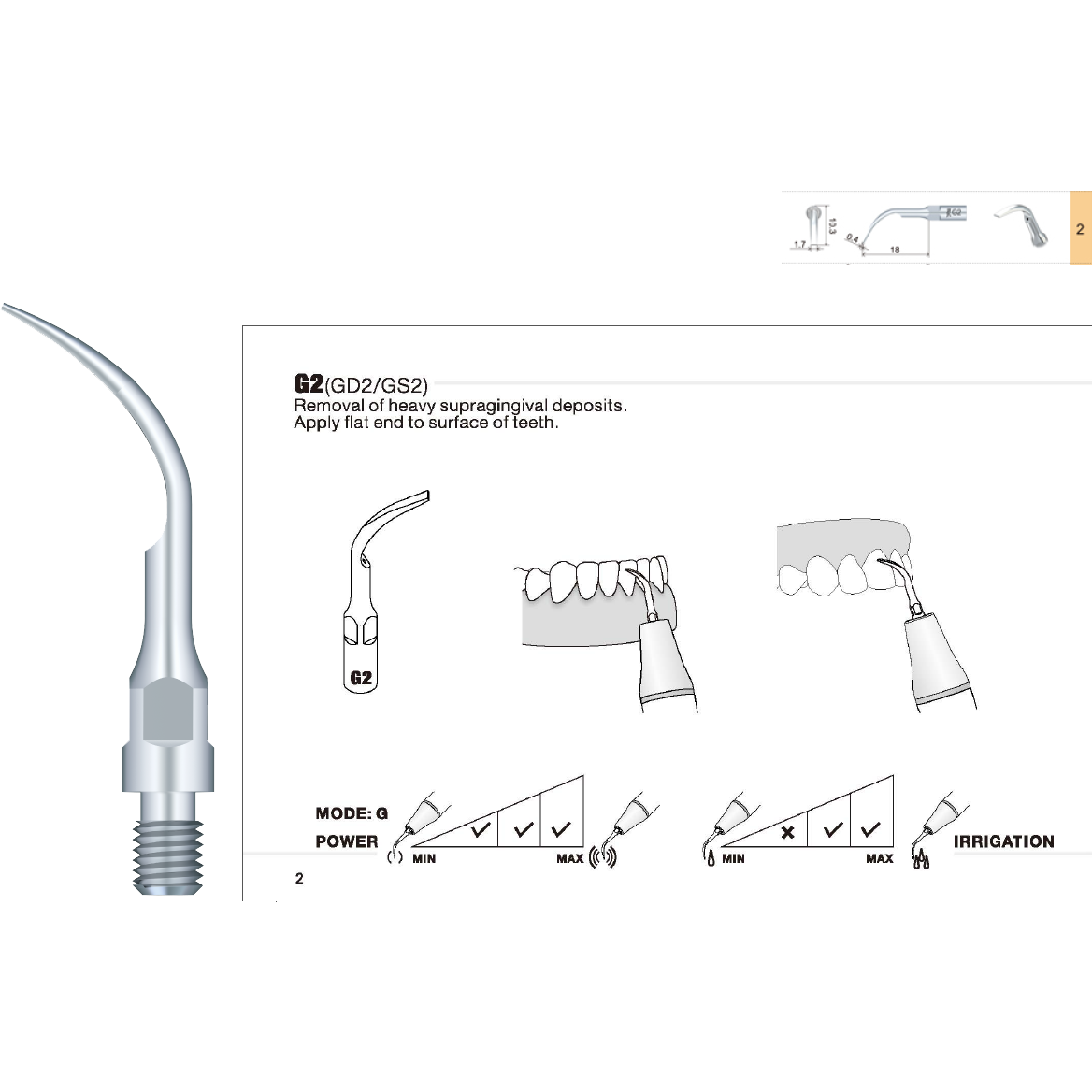 GS2 Sirona Ultrasonic Scaler Compatible Tip