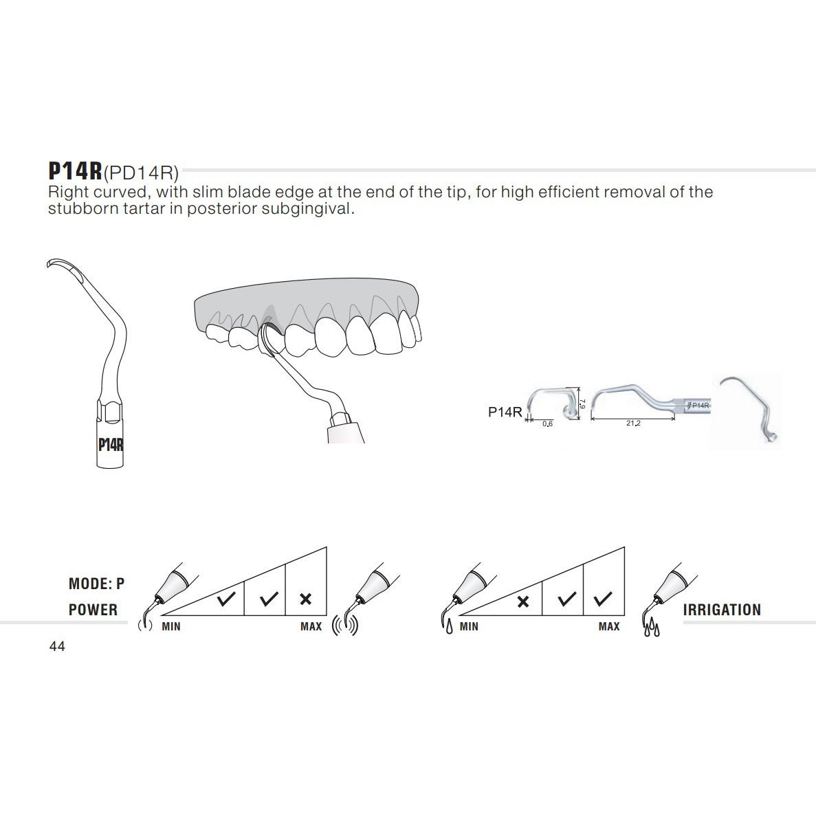 P14R & PD14R Perio Tip - Woodpecker / EMS / DTE / Satelec / NSK compatible