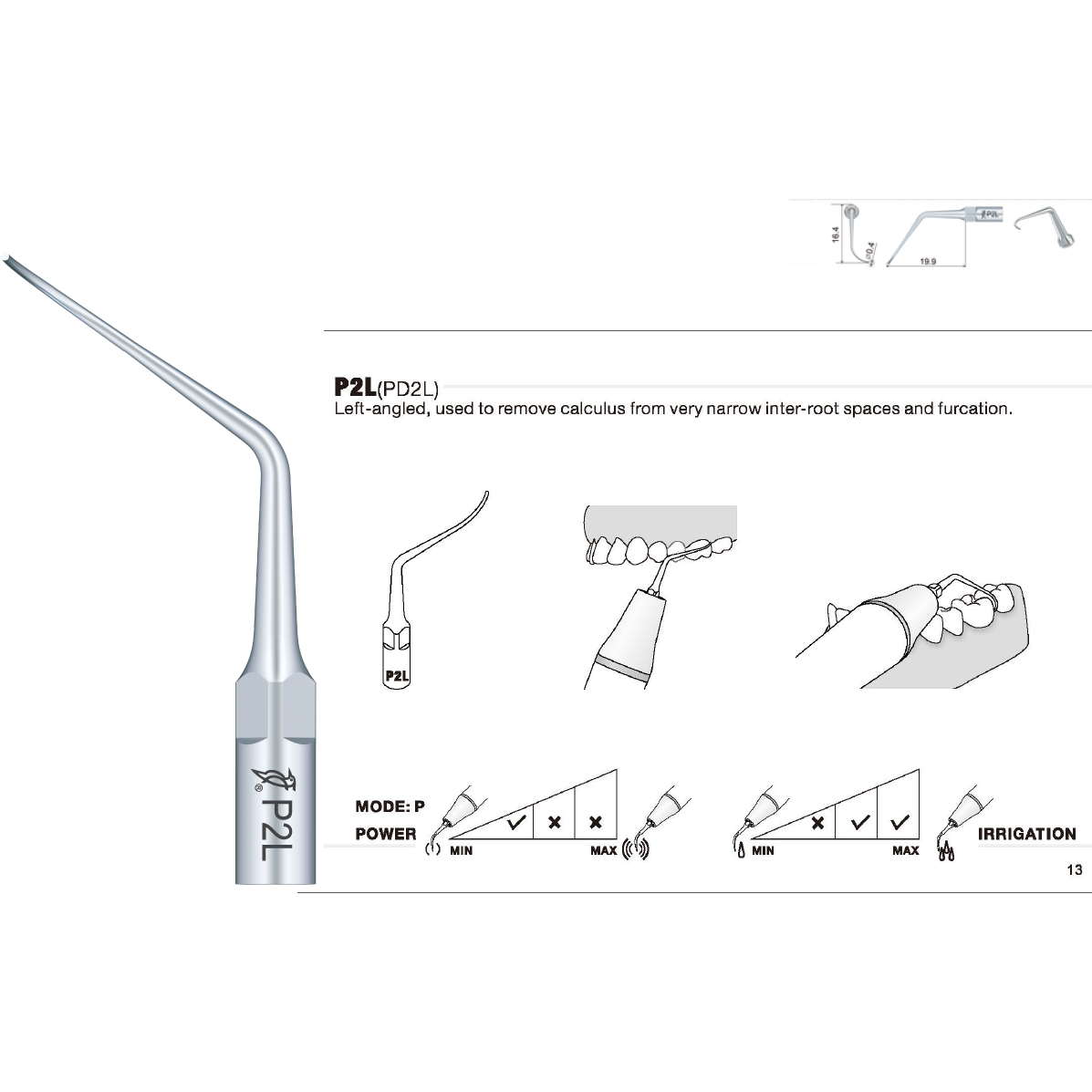 P2L & PD2L Perio Tip - Woodpecker / EMS / DTE / Satelec / NSK compatible