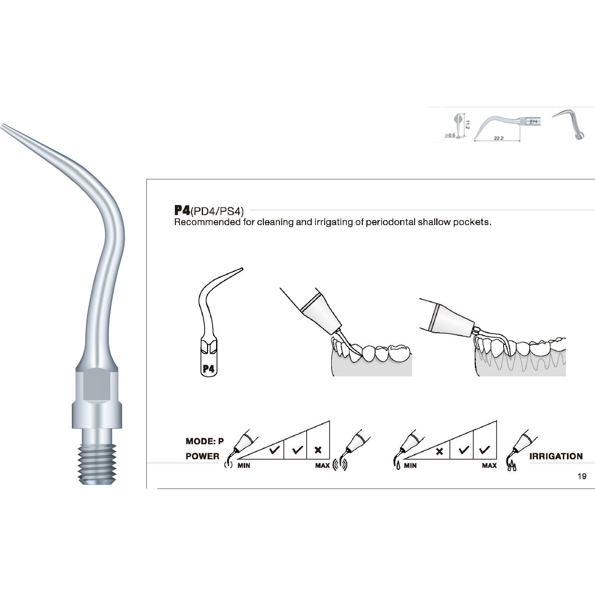 PS4 Perio Tip Sirona Compatible