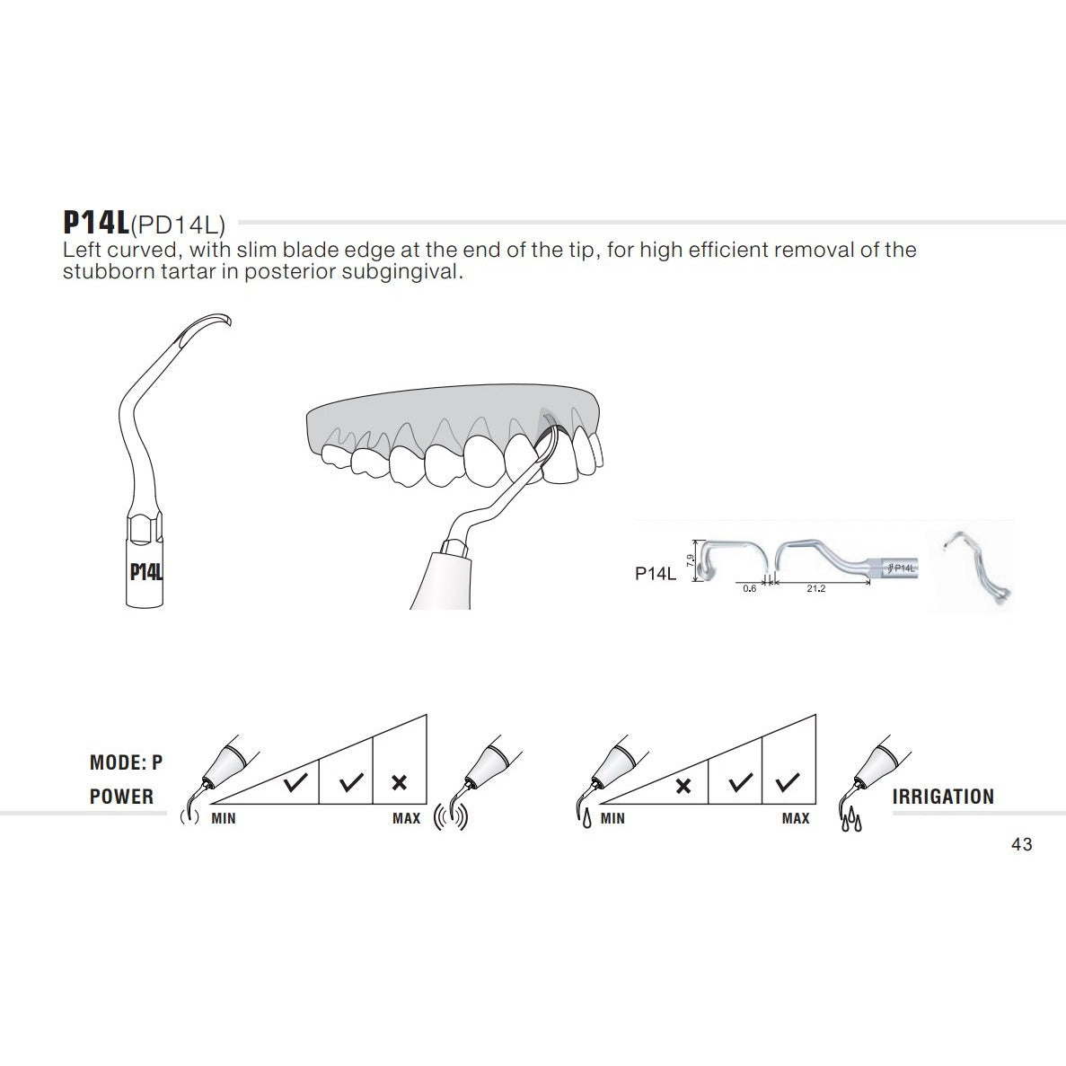 P14L & PD14L Perio Tip - Woodpecker / EMS / DTE / Satelec / NSK compatible