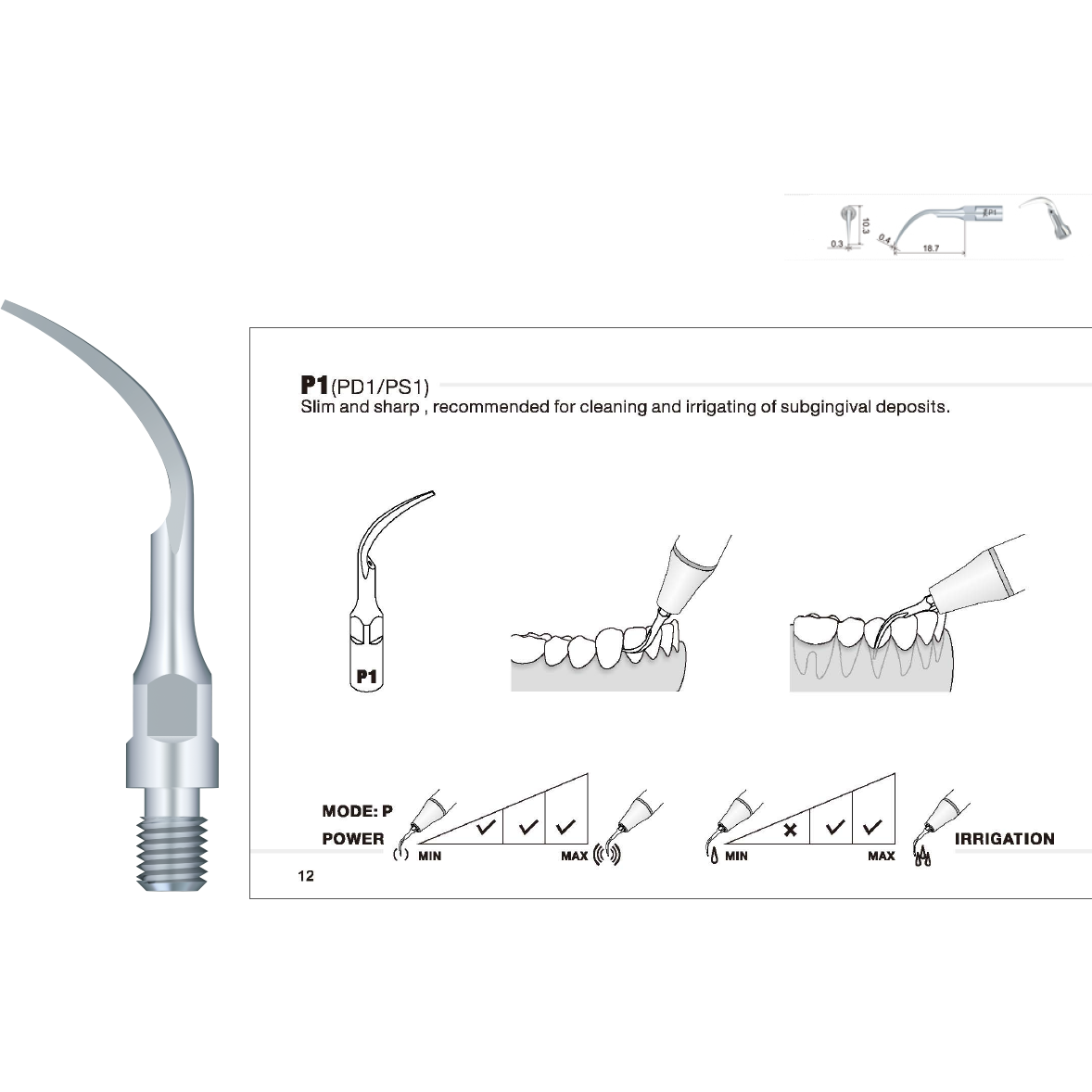 PS1 Perio Tip Sirona Compatible